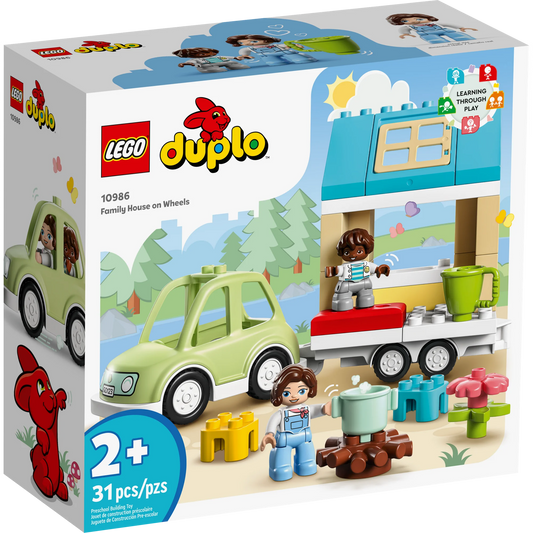 LEGO DUPLO Town Family House on Wheels Toy with Car 10986