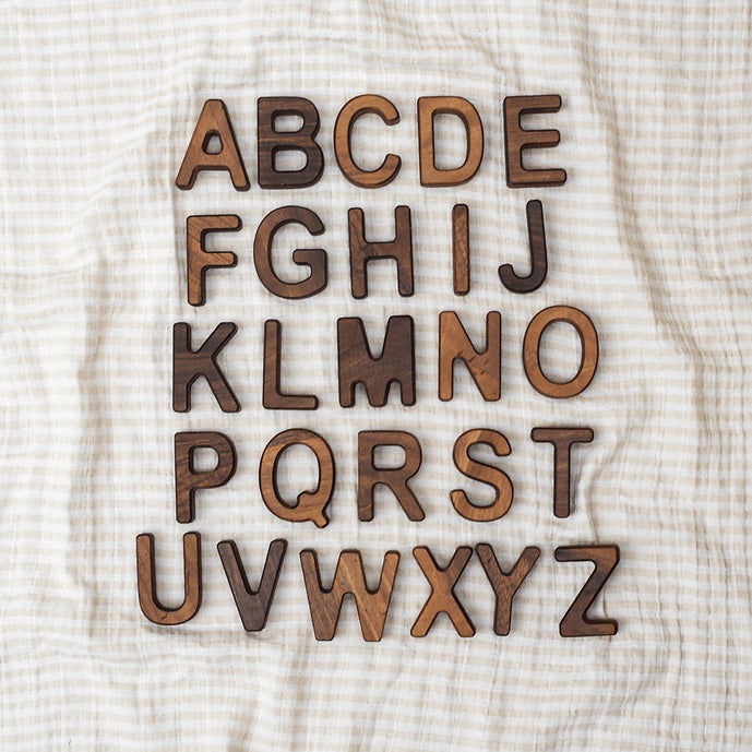 Walnut Uppercase Letters