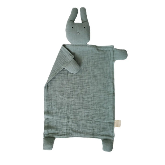 Organic Cotton Muslin Sage Bunny Lovey Blanket