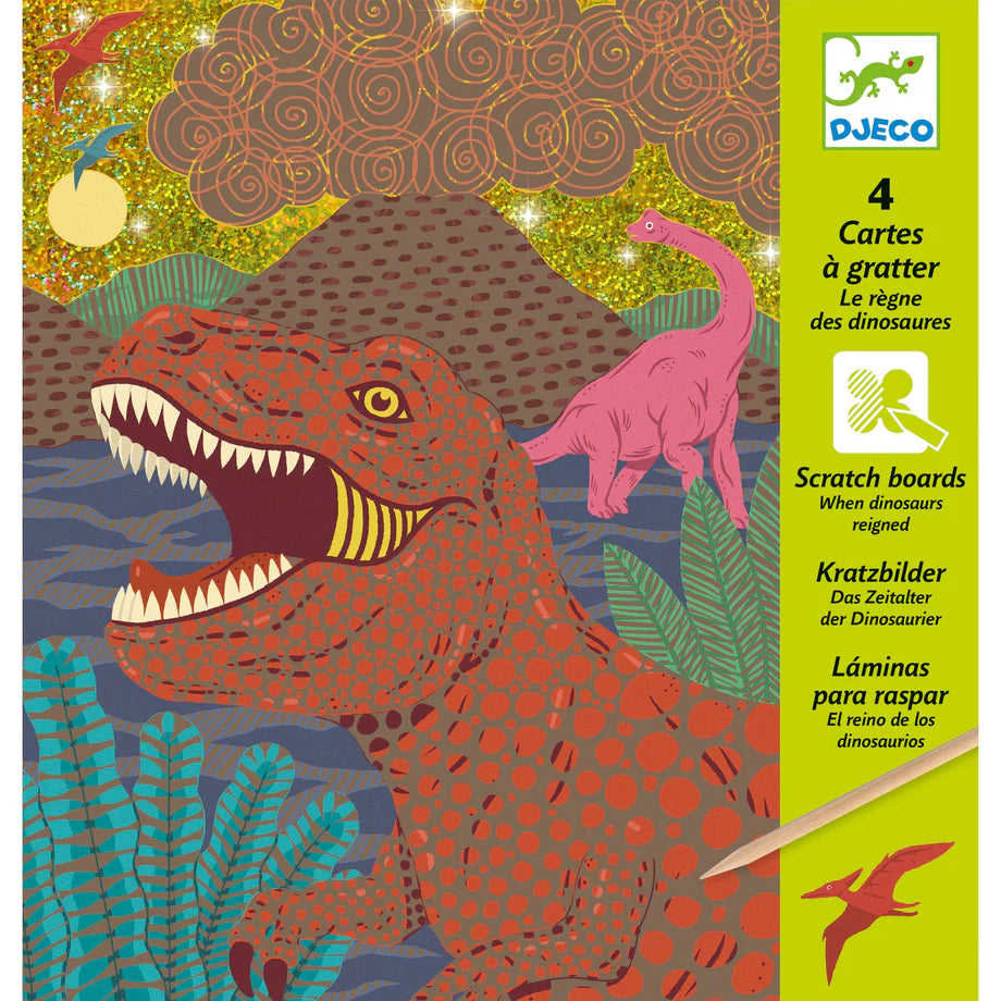 When Dinosaurs Reigned Metallic Scratch Card Activity Set