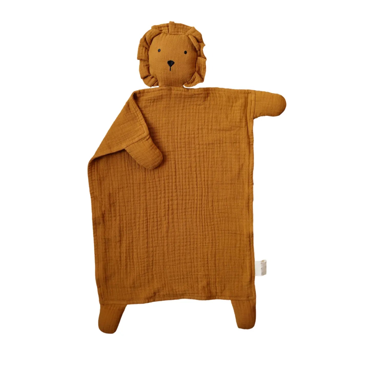 Toffee Lion Organic Cotton Muslin Lovey Blanket