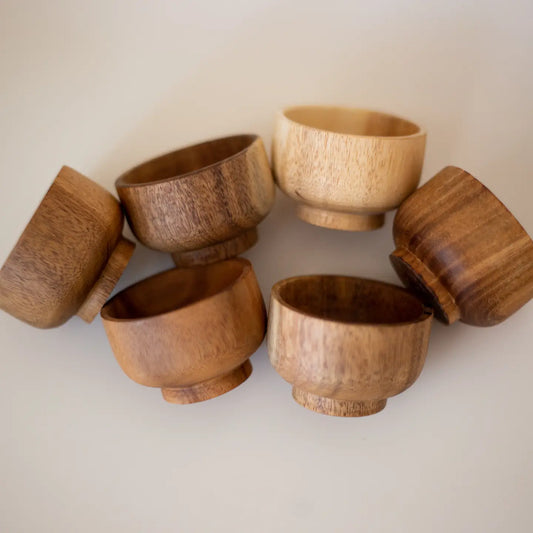 Mini Wooden Bowls Set of 6