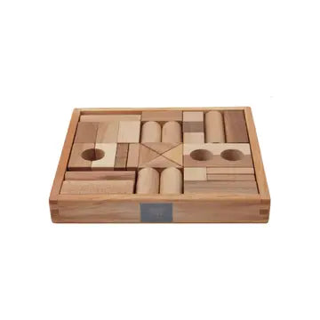 Wooden Blocks in Tray - 30 Pcs Natural