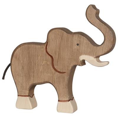 Elephant, trunk raised