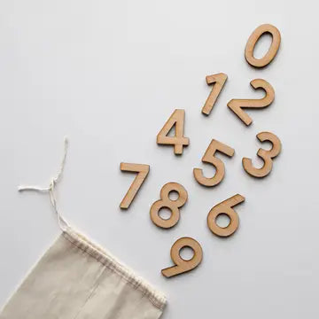 Wooden Number Set - Numerals & Math signs- maple