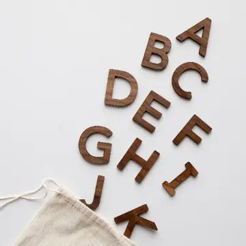 Wooden Uppercase Alphabet Set - Walnut