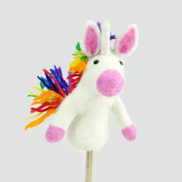 Unicorn - felt finger puppet